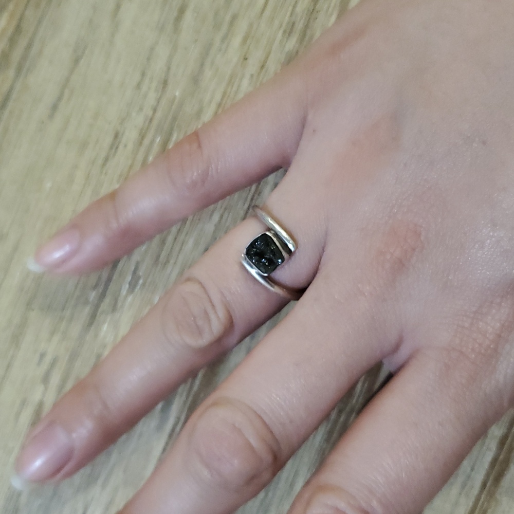 Moldavite Ring Size 7.5/8 - Picture 3 of 3